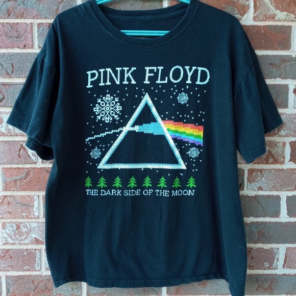 Pink Floyd Dark side of the Moon Snowflake Festive Tee - Picture 1 of 6